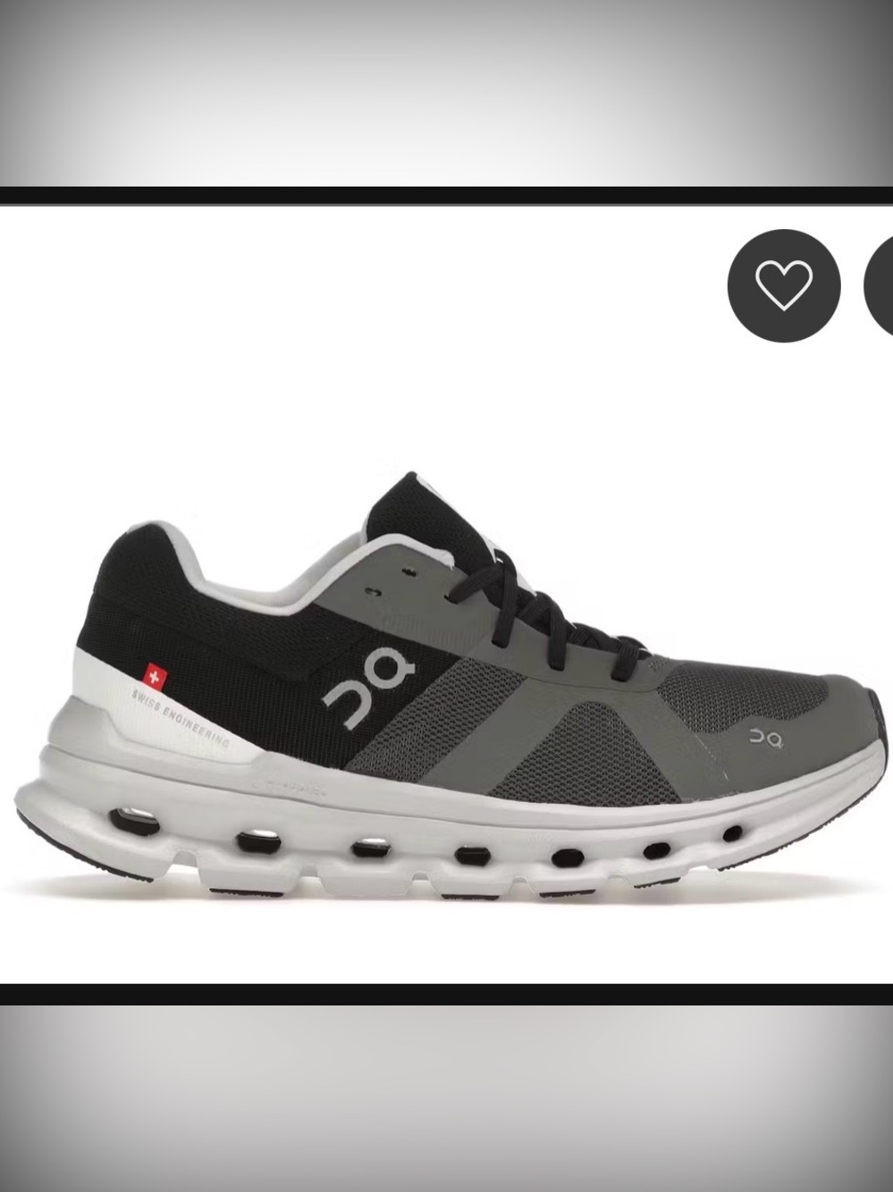 On Running Women’s Cloudrunner Running Shoe Black/Gray Size 9.5